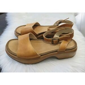 Dansko Brown Leather Chunky Platform Sandals Women's Size 37 US Size 7